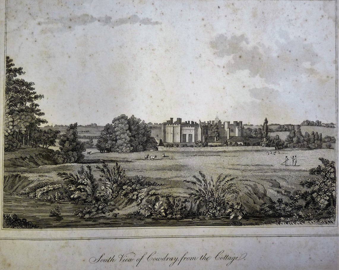 South view of Cowdray from the cottage, Grimm, 1796 Courtesy of West Sussex Record Office (ref: Cowdray Mss 5127)